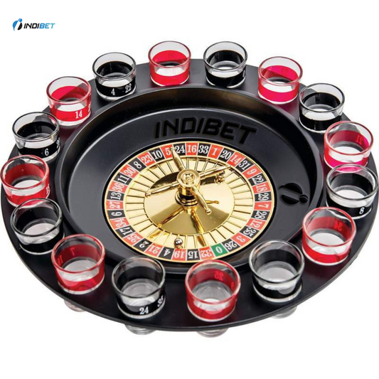 Roulette Game with pack of cards/glass
